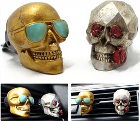 img 4 attached to Funky Fathers Day Skull Gifts For The Cool Dad, Unique Hippie Car Accessories For All, Gothic Car Decor For A Trendy Ride, Cool Car Air Fresheners And Vent Clips For A Refreshing Drive
