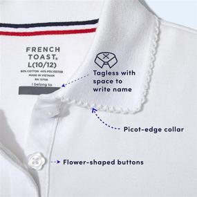 img 2 attached to French Toast Sleeve Collar Interlock Girls' Clothing : Tops, Tees & Blouses