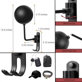 img 2 attached to 🔧 Sleek Wall-Mounted Spherical Motorcycle Helmet Rack with Jacket Hook (Multiple Bike Helmet Mounts)