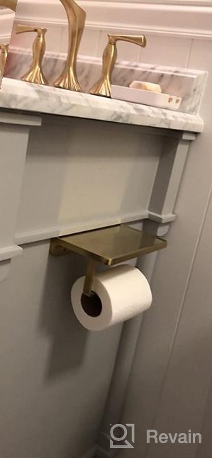 img 1 attached to Matte Black TRUSTMI Toilet Paper Holder With Phone Shelf | Wall Mounted Bathroom Storage & Tissue Dispenser review by Greg Boulden