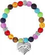 2022 graduation gift - 7 chakra beads elastic bracelet for high school & college seniors logo