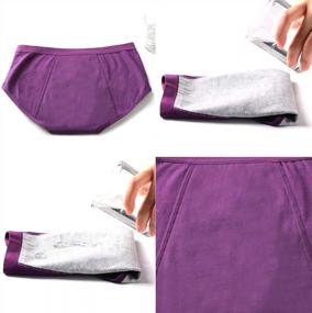 img 2 attached to OLIKEME Menstrual Period Underwear For Women Mid Waist Cotton Postpartum Ladies Panties Briefs Girls