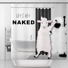 img 4 attached to Playful Sheep Bathroom Shower Curtain - Let'S Get Naked With Cute Animal Designs For Home Decor And Accessories