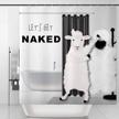 playful sheep bathroom shower curtain - let's get naked with cute animal designs for home decor and accessories logo