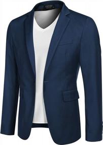 img 4 attached to Men'S Blazer: COOFANDY Sport Coat Casual One Button Business Suit Jacket