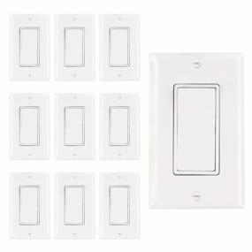img 4 attached to Upgrade Your Home Or Business With AbboTech'S Decorative Single Pole Light Switches - 10 Pack With Wall Plates Included