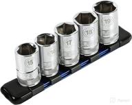 ares 60069-1/2-inch drive blue 6-inch socket organizer - aluminum rail| store up to 5 sockets, keep your toolbox organized логотип