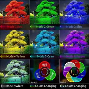 img 3 attached to Bring Your Garden To Life With JSOT Color Changing Solar Spotlights - Perfect For Christmas And Year-Round Landscape Lighting