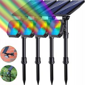 img 4 attached to Bring Your Garden To Life With JSOT Color Changing Solar Spotlights - Perfect For Christmas And Year-Round Landscape Lighting