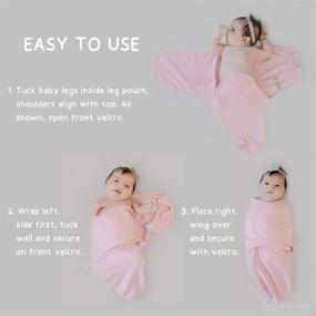 img 1 attached to 🌈 Premium Cotton Baby Swaddle Blanket 2 Pack - Adjustable Wrap for Ultra Soft Newborn Swaddles (0-3 Months), Ideal for Boys and Girls - Pink/Purple