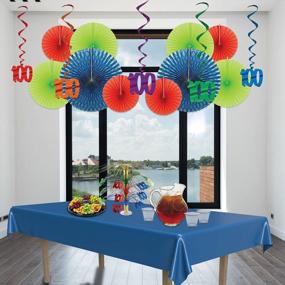 img 2 attached to Number 100 Whirls Hanging Party Decorations - 5 Piece Assorted Colors - Birthday, Anniversary Or 100Th Day Celebrations