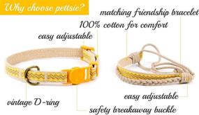 img 2 attached to 🐱 Pettsie Cat Kitten Collar: Breakaway Safety & Friendship Bracelet Combo | Durable 100% Cotton | Easy Adjustable | D-Ring for Accessories | Gift Box Included