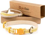 🐱 pettsie cat kitten collar: breakaway safety & friendship bracelet combo | durable 100% cotton | easy adjustable | d-ring for accessories | gift box included logo