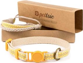 img 4 attached to 🐱 Pettsie Cat Kitten Collar: Breakaway Safety & Friendship Bracelet Combo | Durable 100% Cotton | Easy Adjustable | D-Ring for Accessories | Gift Box Included