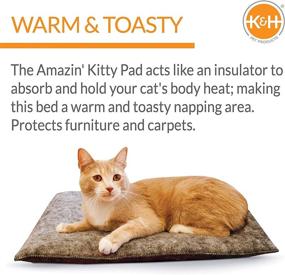 img 1 attached to 🐱 K&amp;H Pet Products Amazin' Kitty Pad Gray: 1 Pack, 20&#34; x 15&#34; | Traps Cat Hair and Dander Effectively!