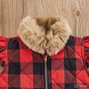 img 2 attached to 👶 Buffalo Plaid Christmas Jacket for Toddler Baby Girls and Boys - Winter Warm Vest, Puffer Quilted Gilet Coat