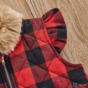 img 1 attached to 👶 Buffalo Plaid Christmas Jacket for Toddler Baby Girls and Boys - Winter Warm Vest, Puffer Quilted Gilet Coat