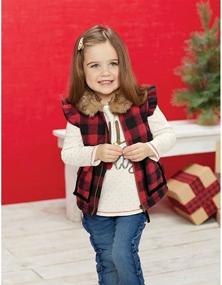 img 3 attached to 👶 Buffalo Plaid Christmas Jacket for Toddler Baby Girls and Boys - Winter Warm Vest, Puffer Quilted Gilet Coat