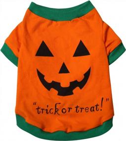 img 4 attached to Orange Pumpkin Pet Costume T-Shirt For Small Dogs And Cats - Perfect For Halloween (Medium Size: 5.5Lb-8.8Lb)