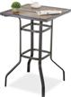 patiofestival outdoor bar height bistro table- durable metal frame with weather-resistant wood-like top for your patio logo