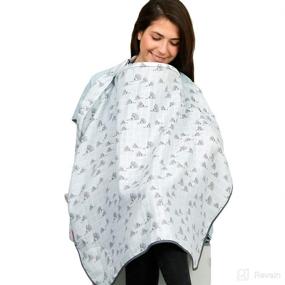 img 4 attached to 🤱 Breastfeeding Privacy Cover - Simply Good Muslin Nursing Scarf, Breathable and Adjustable with Terry Cloth Corner - Generous Size 33.4 x 27.5 Inches, Grey Hedgehogs