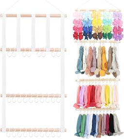 img 4 attached to 🎀 Baby Girl's Hair Bow Organizer - Headband Holder and Hair Accessories Storage for Girls - Wall Hanging Home Decor for Baby Girls Room