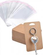 набор из 300 предметов buufan kraft paper keychain display card с самозапечатывающимися пакетами - идеально подходит для продажи брелков и коричневого держателя карты логотип