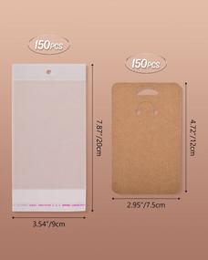 img 3 attached to 300-Piece BUUFAN Kraft Paper Keychain Display Card Set With Self-Sealing Bags - Ideal For Keyring Sales And Brown Card Holder Display