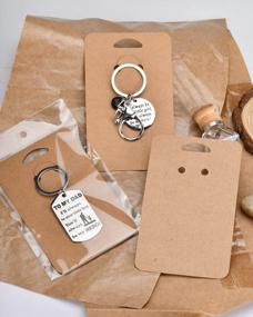 img 1 attached to 300-Piece BUUFAN Kraft Paper Keychain Display Card Set With Self-Sealing Bags - Ideal For Keyring Sales And Brown Card Holder Display