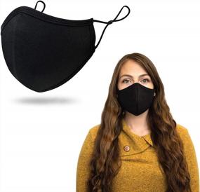 img 4 attached to Face Mask For Men And Women Elastic Ear Straps With Adjustable Toggles 3 Layer