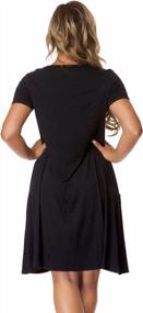 img 2 attached to VERSABENDI Plus Size Black T-Shirt Dress With Short Sleeves, Casual Loose Fit And Convenient Pockets, 2XL