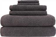 experience ultimate comfort with everplush diamond jacquard 6 piece bath towel set in charcoal logo