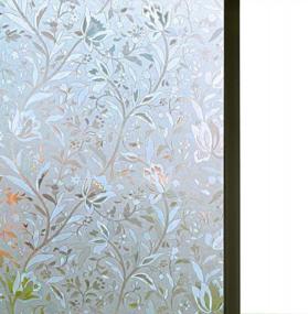 img 4 attached to 35.4" X 78.7" Niviy Window Privacy Film - Decorative Glass Film, Static Cling Window Film With Heat Control And No Glue For Home And Office Use