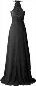 img 3 attached to Prom Dress Long Evening Gown Chiffon Halter Prom Gowns Lace Evening Dresses