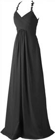img 4 attached to Prom Dress Long Evening Gown Chiffon Halter Prom Gowns Lace Evening Dresses