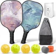 get your game on: tumaz usapa approved pickleball paddles set with premium honeycomb core and fiberglass face - includes balls and grip tapes! logo