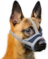 adjustable breathable nylon dog muzzle with reflective strips | soft muzzle prevents biting, barking and chewing for small, medium & large dogs | grey (reflective) by yaodhaod logo