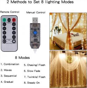 img 1 attached to Transform Your Space With 300 LED Twinkle Fairy String Lights Curtain Backdrop For Weddings, Walls And Windows