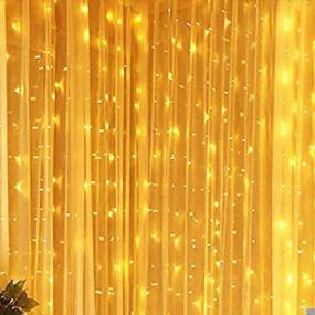 img 4 attached to Transform Your Space With 300 LED Twinkle Fairy String Lights Curtain Backdrop For Weddings, Walls And Windows