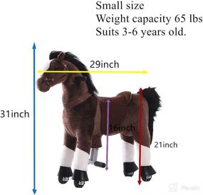 img 2 attached to 🐴 Gidygo Kids Toy Walking Rocking Horse Plush Animal Brown Pony - Ideal for Children Aged 3-6 Years Old