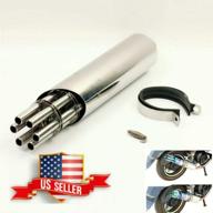 high-performance 32.5 mm / 1.28 inch stainless steel silencer motorcycle exhaust muffler - sleek silver finish - gatling gun inspired rotating design - slip-on moto escape - compatible with kawasaki er6n, yamaha r1, fz1, ak201 логотип