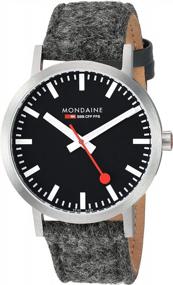 img 3 attached to Mondaine Men'S SBB Swiss-Quartz Stainless Steel Watch With Grey Leather Strap, Model A660.30360.14SBH, 19.75Mm