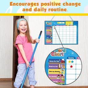 img 1 attached to Magnetic Chore Chart For Kids - 80+ Chores, Track Up To 3 Toddlers’ Home Or Classroom Learning, Potty Training, And Behavioural Routine With Daily Star Chart And Reward System
