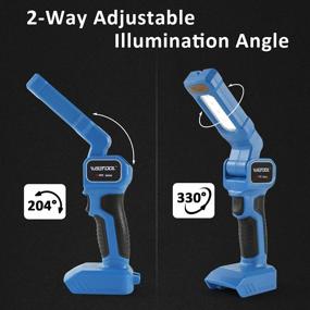 img 2 attached to WISETOOL 20V Cordless Work Light,Automotive LED Rechargeable Work Light With 360° Swivel Hook And Rotatable Lamp Head,Portable Handheld Job Site Mechanics Light For Emergency Car Repairing,Camping