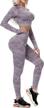 seasum women's high waist seamless yoga leggings set - 2 piece gym clothes with cute design for workout and fitness logo