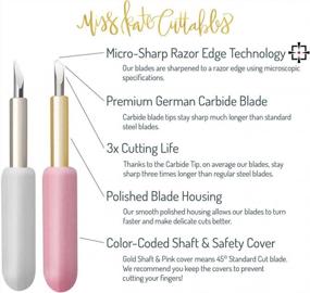 img 2 attached to Carbide Blades For Cricut Explore Air 2 Vinyl Cutting Machines - Combo 6 Pack -3 Standard 45° & 3 Deep Cut 60° - Premium German Carbide -By Miss Kate Cuttables - Replacement Blades For Cricut Pazzles