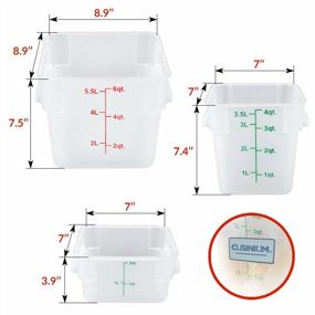 img 3 attached to 3-Piece Square Translucent Container Set - 2Qt, 4Qt & 6Qt | CUSINIUM