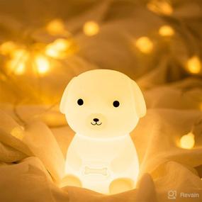 img 4 attached to 🐶 QANYI Rechargeable Puppy Dog Night Light for Kids - Cute Color Changing LED Silicone Nursery Lamp for Bedside, Bedroom, Baby Girls Boys Child Toddler Room, Pet Lover