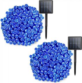 img 4 attached to 72Ft 200 LED Solar String Lights Outdoor, Waterproof 8 Modes Tree Decor Light String For Garden Patio Fence Holiday Party Balcony Christmas Decorations (2 Pack)