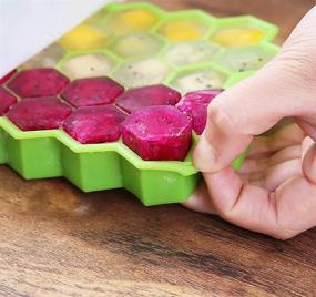 img 1 attached to 2 Pack Silicone Ice Cube Trays W/ Removable Lids - Ouddy Y-Green, One Size